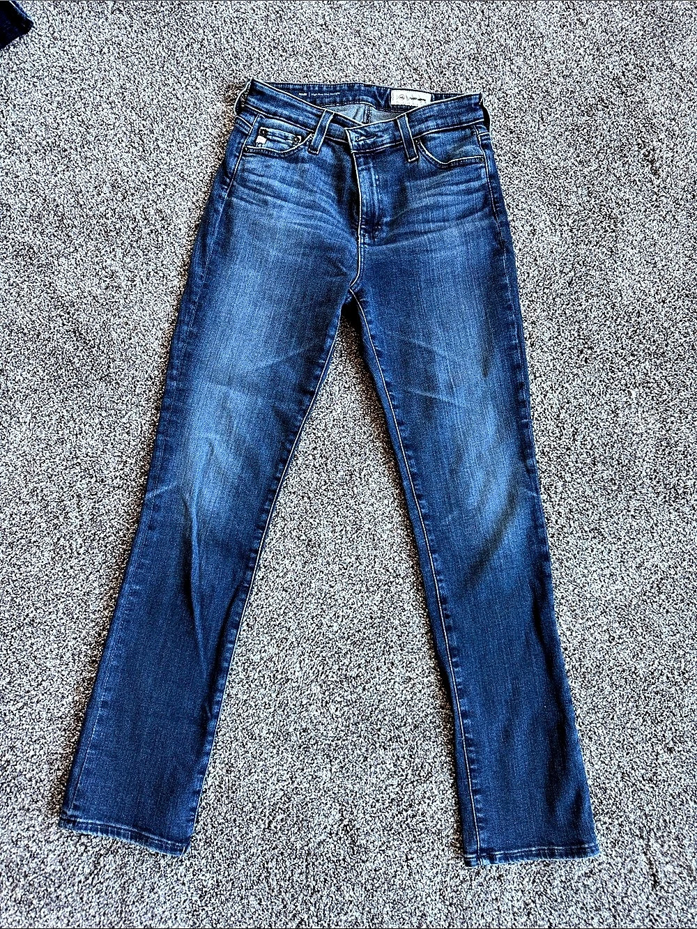 AG MARI High-Rise Slim Straight High-Rise Blue Jeans Waist 27